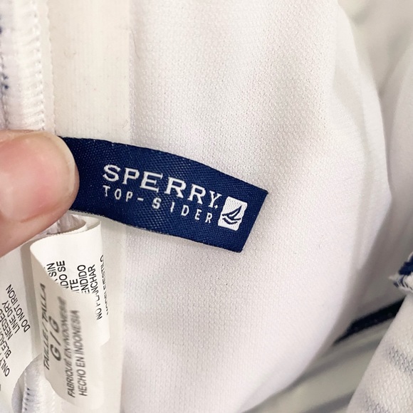 Sperry Topsider Tie Neck Tankini Bathing Suit Top Size Large - Picture 3 of 5